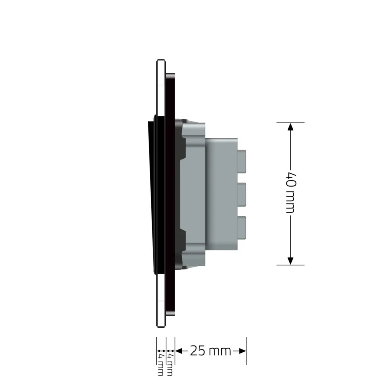 LIVOLO Вимикач універсальний 2-клавішний LIVOLO чорний матовий скло 250В 10А Коломия - фото 10