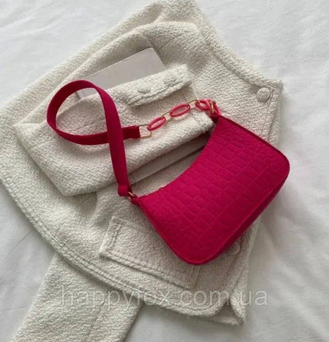 Модна жіноча сумочка на плечі з екошкіри. Малиновий Львів - фото 1