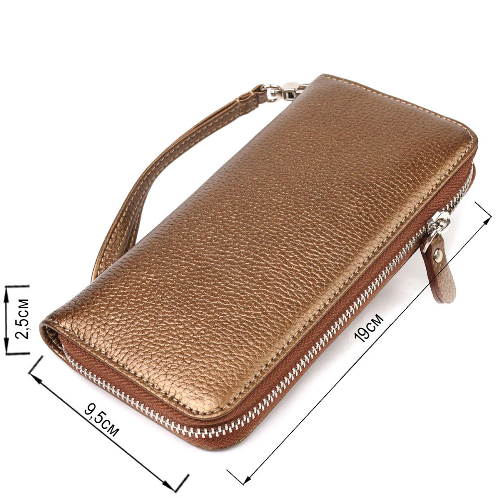 Неповторний гаманець з відливом для жінок з натуральної шкіри CANPELLINI 21614 Коричневий Київ - фото 3