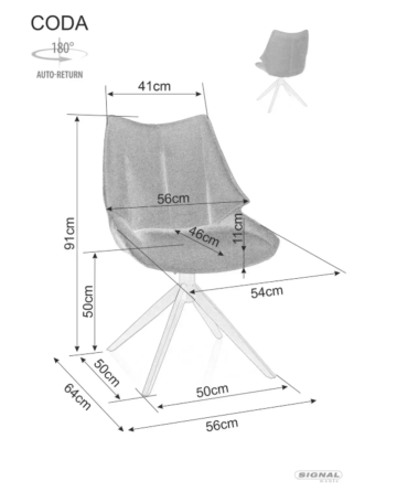 Стілець CODA BREGO чорний каркас/беж 34 Киев