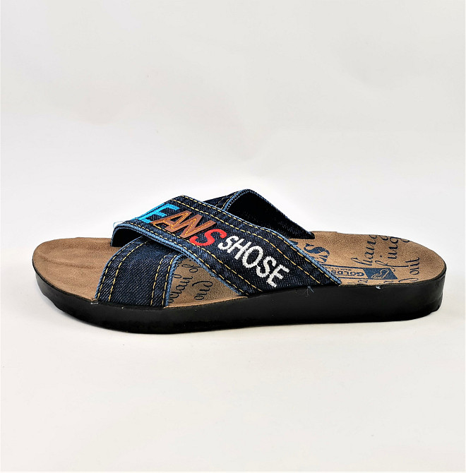 Мужские Шлёпанцы Джинсовые Тапочки Сланцы (размеры: 41) Днепр - изображение 2