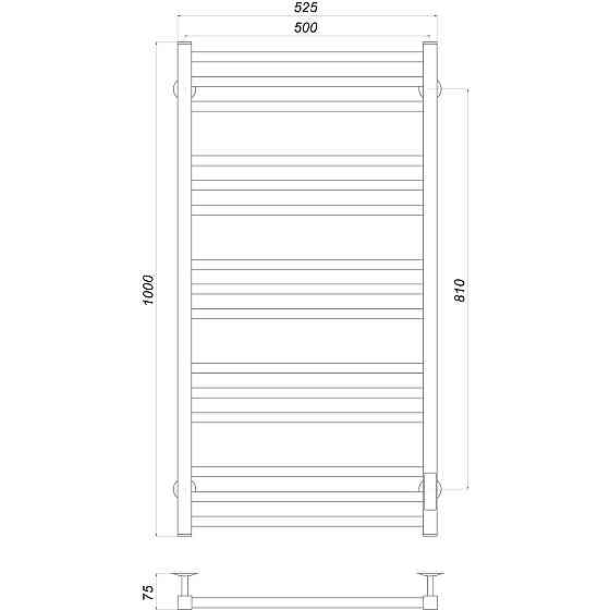 Полотенцесушитель UNIO MS EU 1000-500-15 BLK Модена электро черный (000022548) Киев