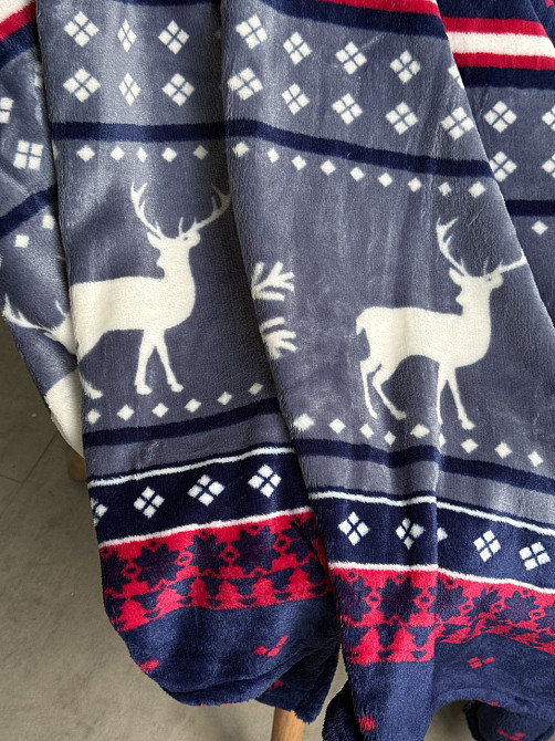 Ecotton Плед Ecotton 150х220 см Well Soft новорічний з оленями синій FL-4885 (23221) Київ - фото 4