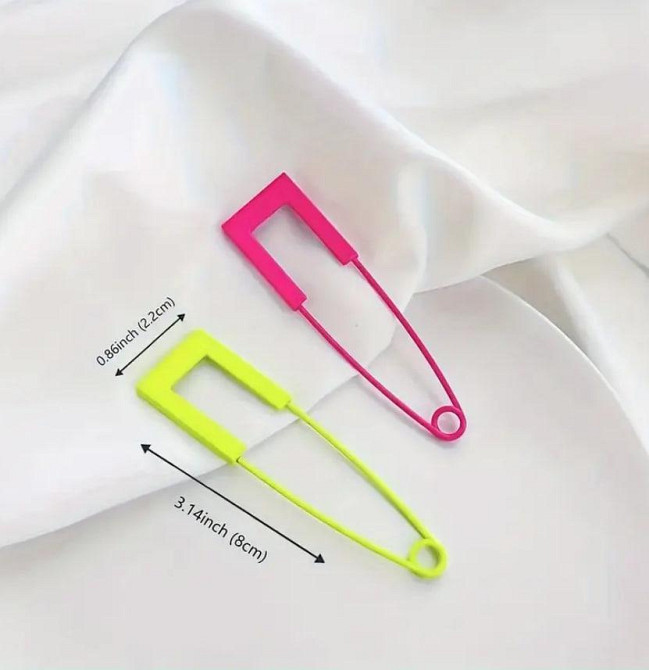 Набор декоративных булавок 4 шт – цветные геометрические шпильки-пуговицы 8 см Киев - изображение 5