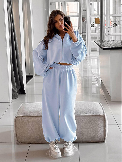 Жіночий теплий затишний костюм двійка: кофта і штани двосторонній фліс Одеса - фото 1