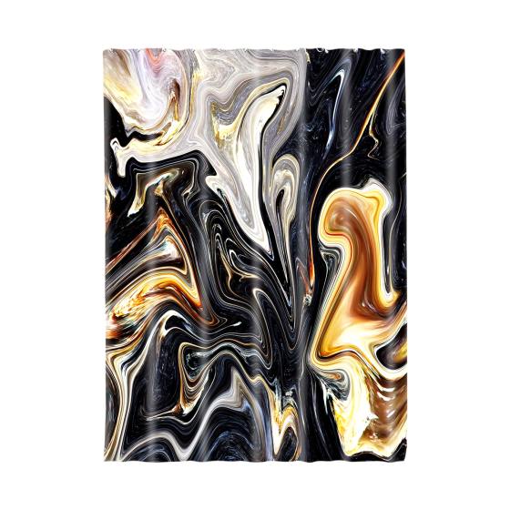 Шторка для душу та ванної кімнати з водовідштовхувальним покриттям, колір чорний 3D-принт Кам'янець-Подільський