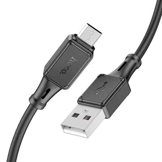 Кабель HOCO X101 Assistant silicone charging data cable Micro Black Одеса