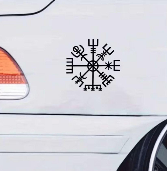 Набір вінілових наклейок «Вегвізір» – руни захисту 2 шт. (9×9 см) чорний колір Київ - фото 2