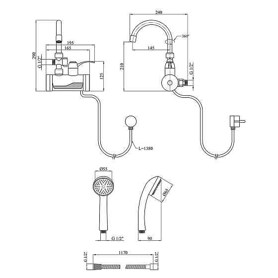 Проточний водонагрівач настінний Kroner KRM Volt - CW191WMDS з дисплеєм Київ