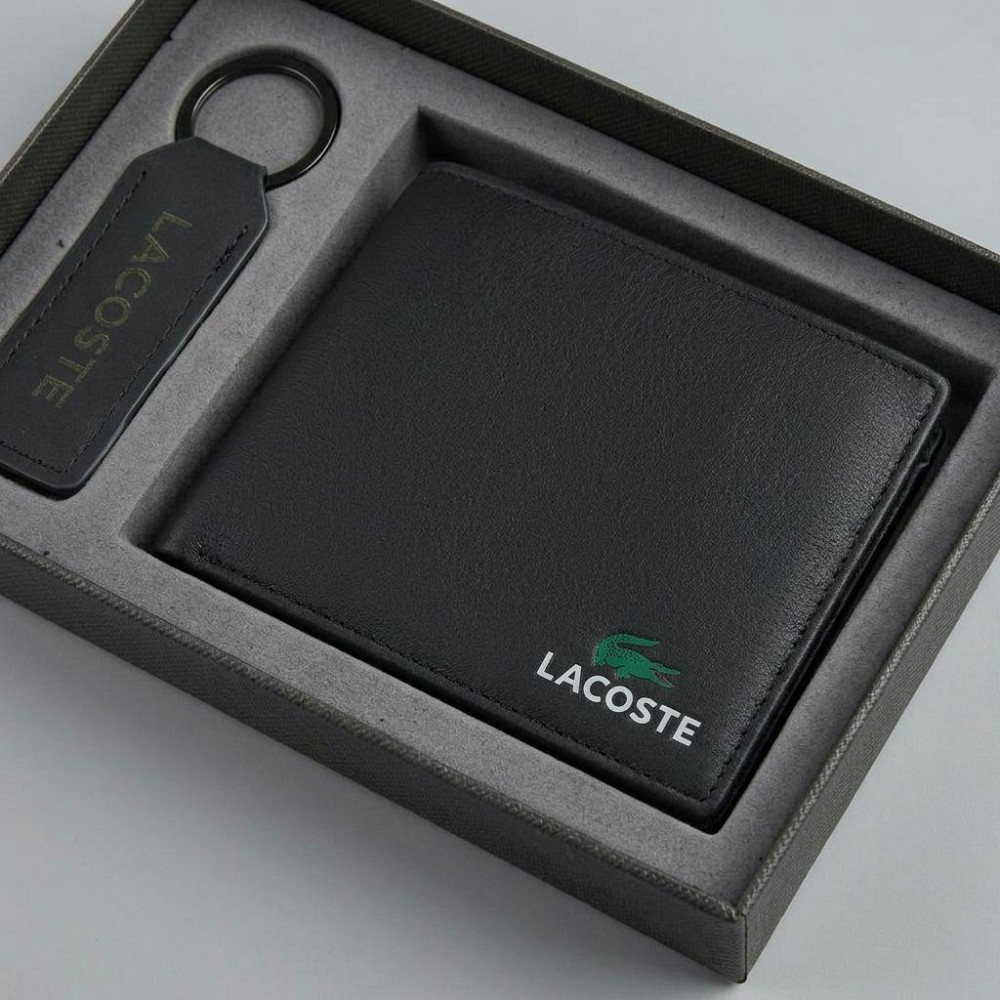 Мужское кожаное портмоне с брелком Lacoste (1722-2) Киев - изображение 7