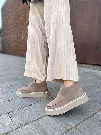 Черевики жіночі GREMMY капучино натуральна замша з хутром висота 8см (5332) Коломыя