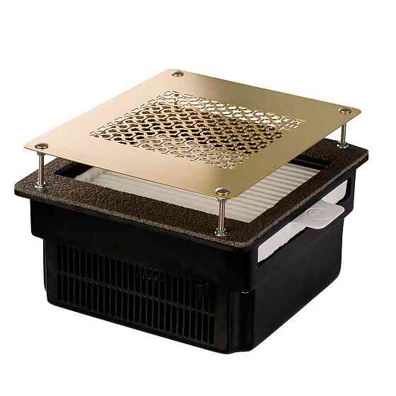 Встраиваемая маникюрная вытяжка Teri Turbo черная (решетка золото) Киев