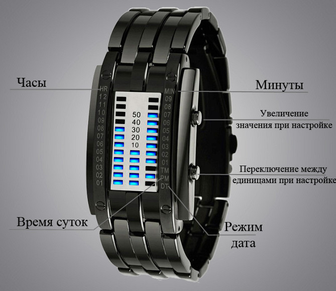 Уникальные бинарные мужские часы Skmei 0953 (Черные) Винница - изображение 4