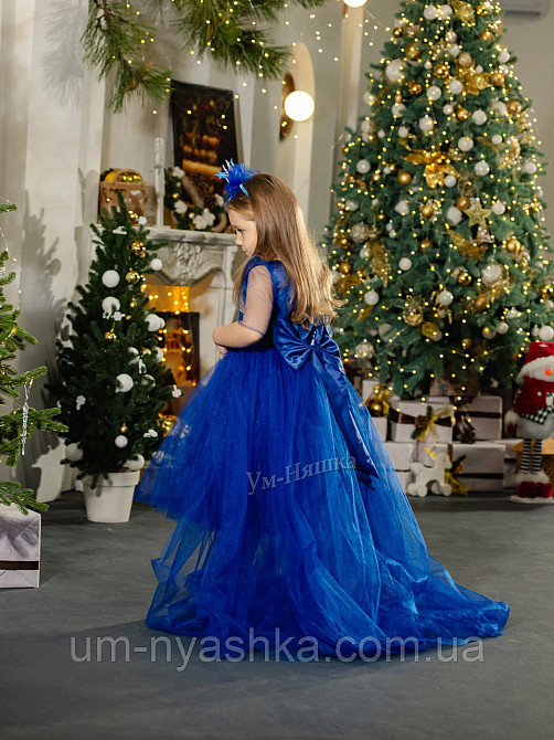 Дитяча сукня видовжене ззаду Синя 116-128 Кривий Ріг - фото 1
