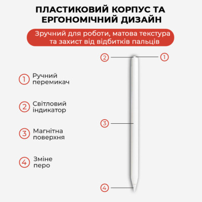 Стилус AirOn AirSens white for iPad (6126755813230) Вінниця - фото 6