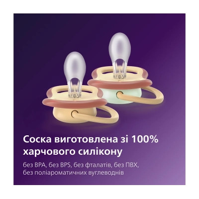 Пустушка Philips AVENT Ultra Air 0-6 місяців 2 шт нейтральна, день/ніч (SCF087/09) Вінниця - фото 2