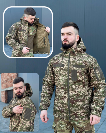 Военная тактическая куртка soft shell хищник мужская демисезонная штурмовая куртка софтшел для    WAR Львов