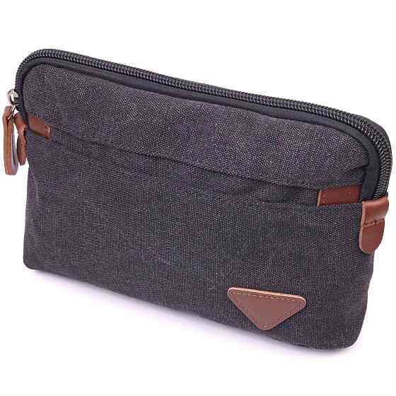 Зручна чоловіча барсетка текстильна 21258 Vintage Чорна Київ