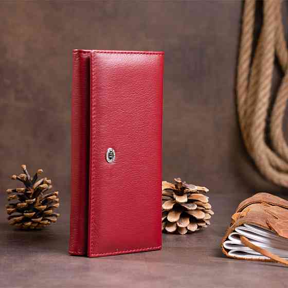 Гаманець на магнітах з клапаном жіночий ST Leather 19244 Бордовий Київ