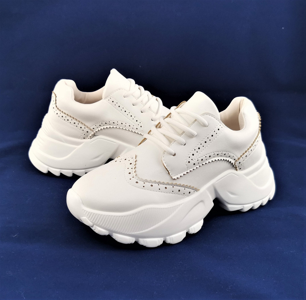 Женские Кроссовки на Танкетке Белые Слипоны Мокасины на Платформе (размеры: 38) - 20 Днепр - изображение 7