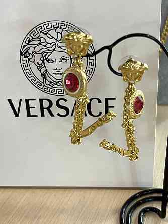 Версаче сережки / Versace сережки позолота, рожевий кристал Одеса