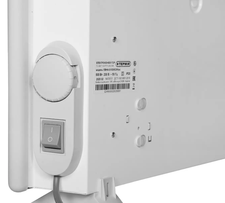 Електроконвектор 1500W метал білий ЕВНА-1,5/230 С2М(мби) ТЕРМІЯ Житомир - изображение 3