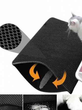 Водонепроницаемый двухслойный коврик для кошачьего туалета 45х60см Винница