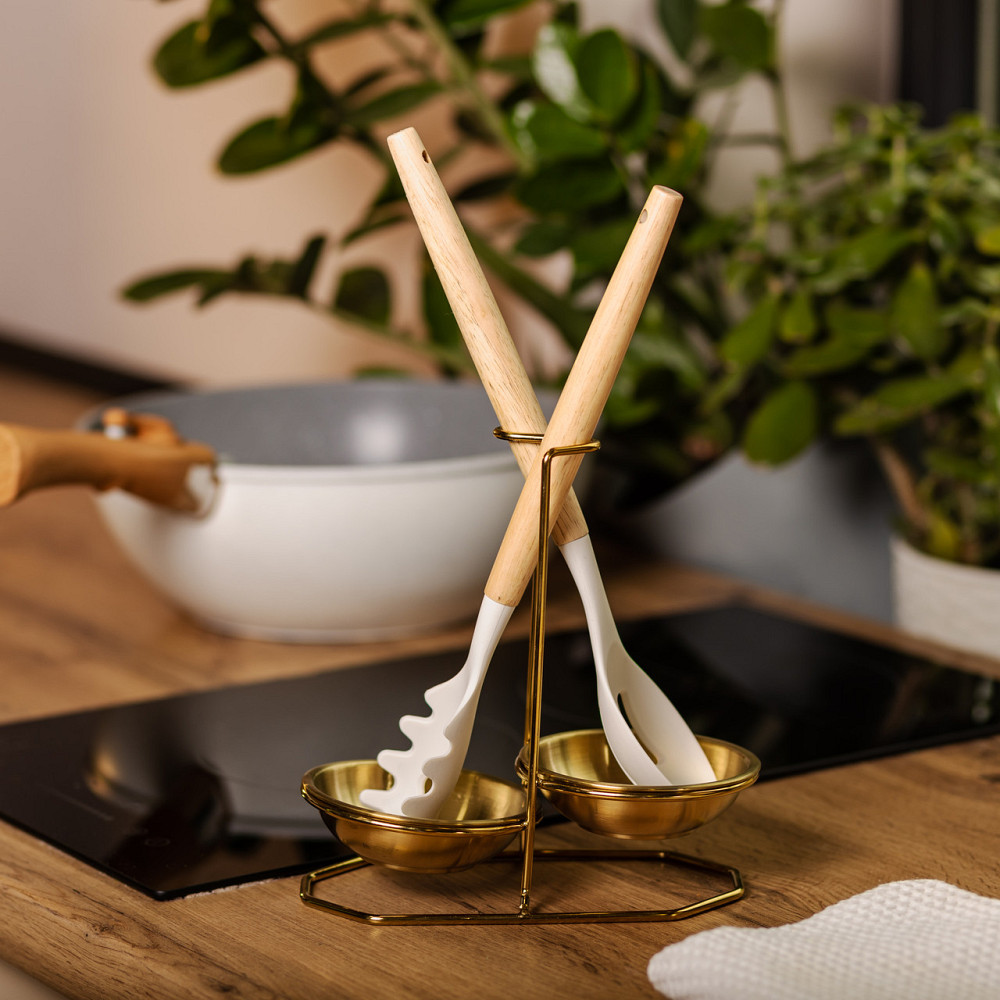 Вертикальна підставка для половника або ложок 20×12.5×19.5 см із нержавіючої сталі. Золото HP-19-14 Коломыя - изображение 7