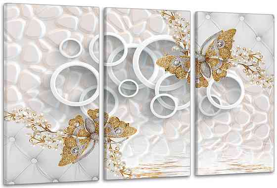 Модульная картина в гостиную / спальню    Золоті метелики    ART-032_3A 100х150 см Киев