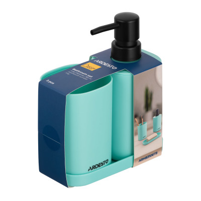 Набір для ванної кімнати Ardesto Vigor 3 предмети Блакитний 380 мл (ARHB3106TB) Вінниця - фото 4