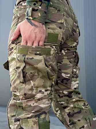 Армійські чоловічі штани мультикам з наколінниками ріп стоп , демісезонні штурмові штани Львів