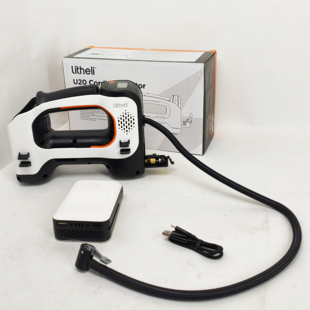 Аккумуляторный компрессор с фонарем Litheli питание от павербанка УМБ Litheli Power Bank 20000 мАч 45Вт YA-74 Львів - фото 8