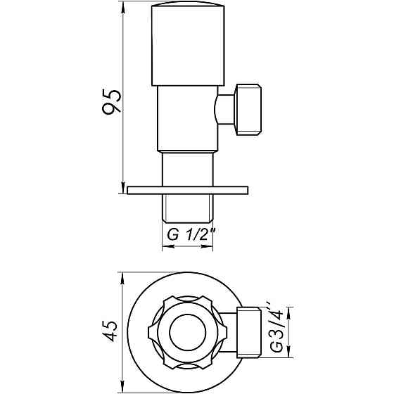 Кран кутовий кераміка  PROFESSIONAL EXCLUSIVE 1/2″X3/4″ 898 CHROME (1шт.) Луцк