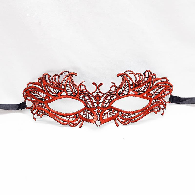 Маска маскарадная из кружева 21 на 8 см красный Киев - изображение 1