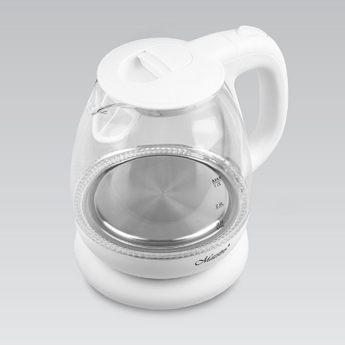 Електрочайник 1,0л 1100W скло (диск) білий MR-055-WHITE Maestro Житомир
