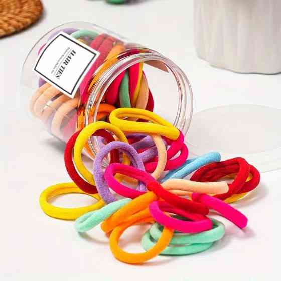 Резинки для волосся 50 шт набір різнокольорових гумок безшовних для хвостиків і кос для густих і кучерявого волосся Кам'янець-Подільський