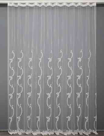 Тюль фатин с вышивкой цвет белый 1416т Киев