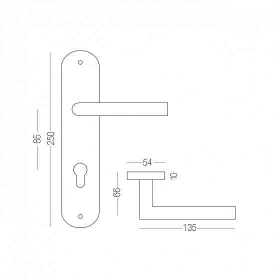 РУЧКА ДЛЯ ДВЕРЕЙ НА ПАНЦЕ ПОД ЦИЛИНДР Киев