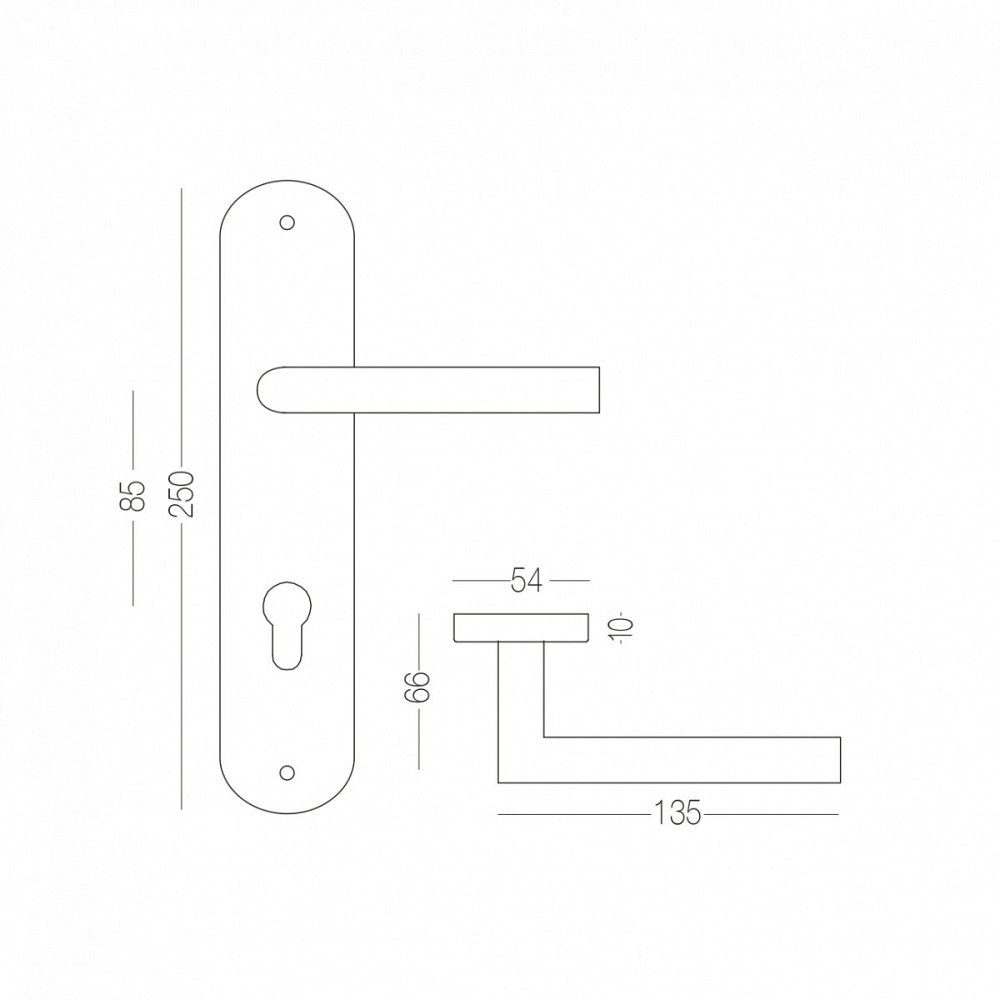 РУЧКА ДЛЯ ДВЕРЕЙ НА ПЛАНЦІ ПІД ЦИЛІНДР Київ - фото 2