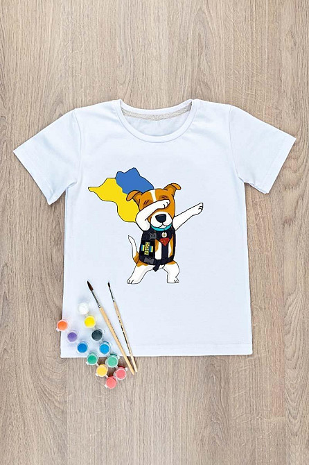 Футболка-розмальовка дитяча Пис Патрон, топ 122 Київ - фото 1