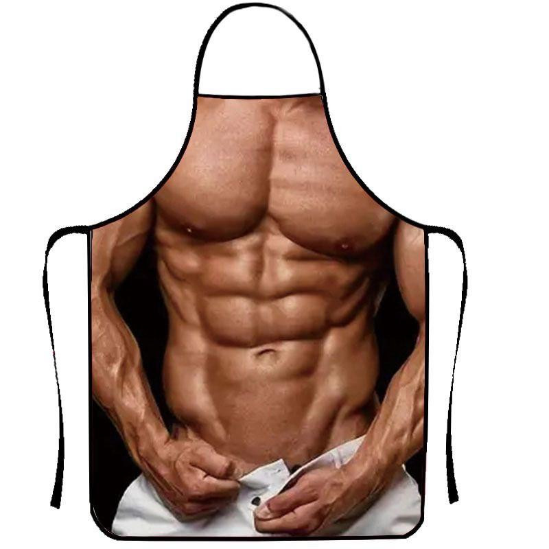 Фартух з приколом чоловічий кухонний з рельєфним торсом і пресом для гриля та барбекю Київ - фото 7