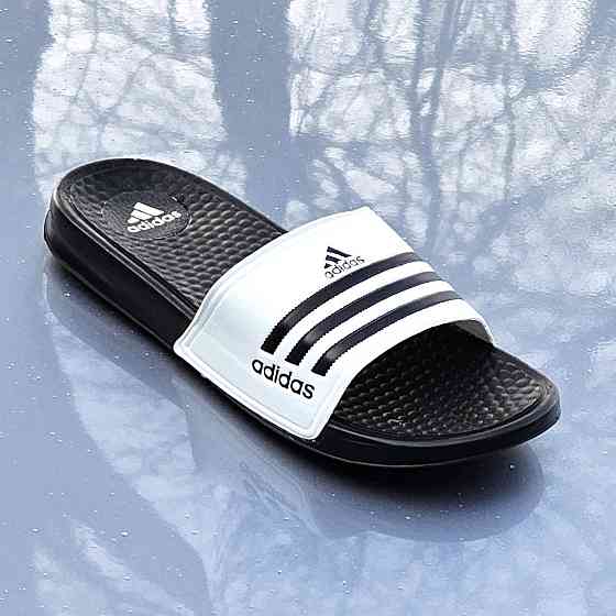Шльопанці Adidas Чорні Сланці Тапочки Білі Адідас Жіночі (розміри: 37,38,39,41) Дніпро