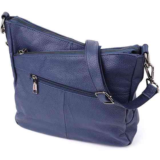 Сумка для женщин на два отделения из натуральной кожи Синий (Vintage) Киев
