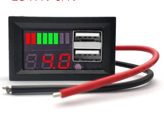 Индикатор заряда с USB и вольтметром для авто и мото Киев - изображение 1
