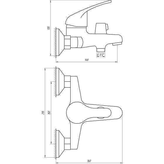Змішувач для ванни Globus Lux Solly GLSO-0102N Тернопіль