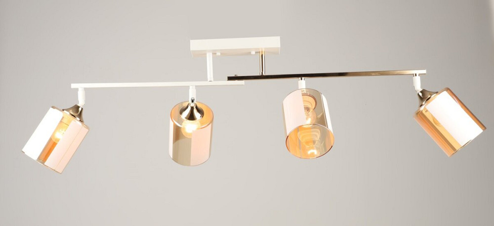 VALESO Люстра стельова VALESO K2322/4 на 4 плафони E27, Білий+Золото, Метал/Скло Коломыя - изображение 1