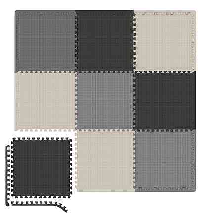 Мат-пазл Hop-Sport EVA 1см HS-A010PM - 9 частин чорний/білий/сірий Київ