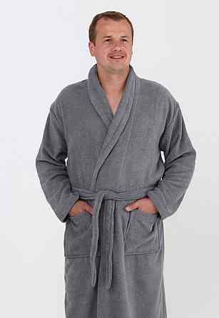 Мужской махровый халат Ideal Textile серый XXL (56860515) Черновцы