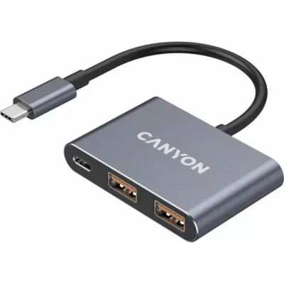 Концентратор Canyon hub DS-3 3in1 USB-C Dark Grey (CNS-TDS3) Вінниця - фото 1
