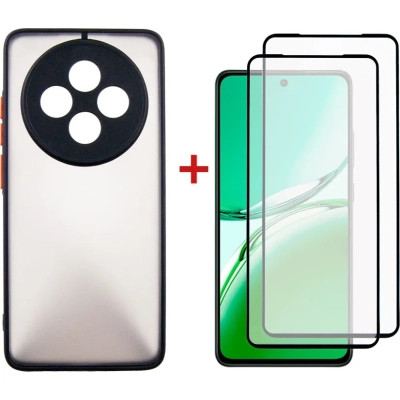 Чохол до мобільного телефона Dengos Oppo Reno 12F 4G Case Matte + 2 Glass (Black) (DG-CTG2P-19) Вінниця - фото 1